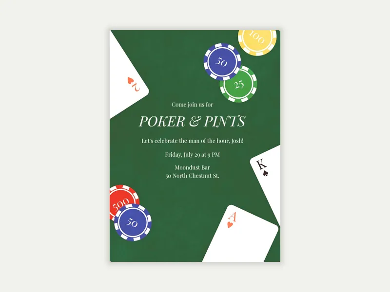 Poker Chips Invitation free template design