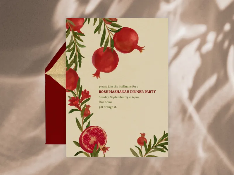 Pomegranate rosh-hashanah - rosh_hashanah - Invitation