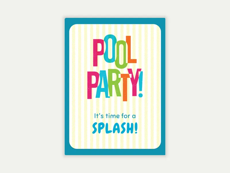 Pool Party Brights Invitation free template design