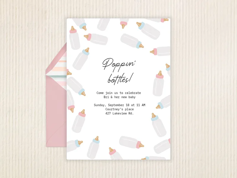 Poppin' Bottles Baby - sip_and_see - Invitation