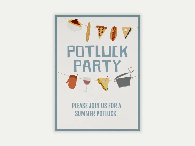 Potluck Party Items - potluck - Invitation