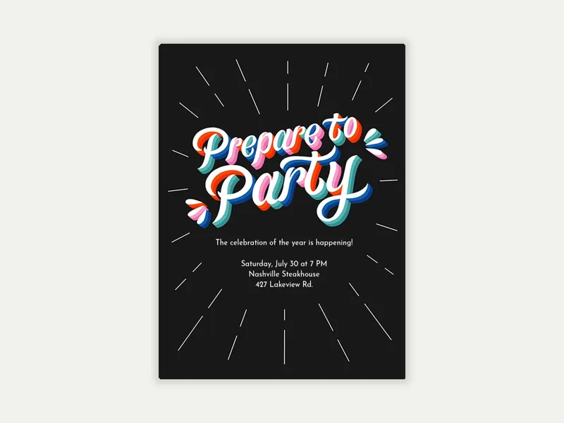 Prepare To Party Invitation free template design