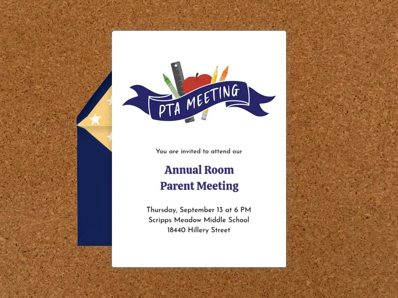PTA Meeting (Logo) - back_to_school - Invitation