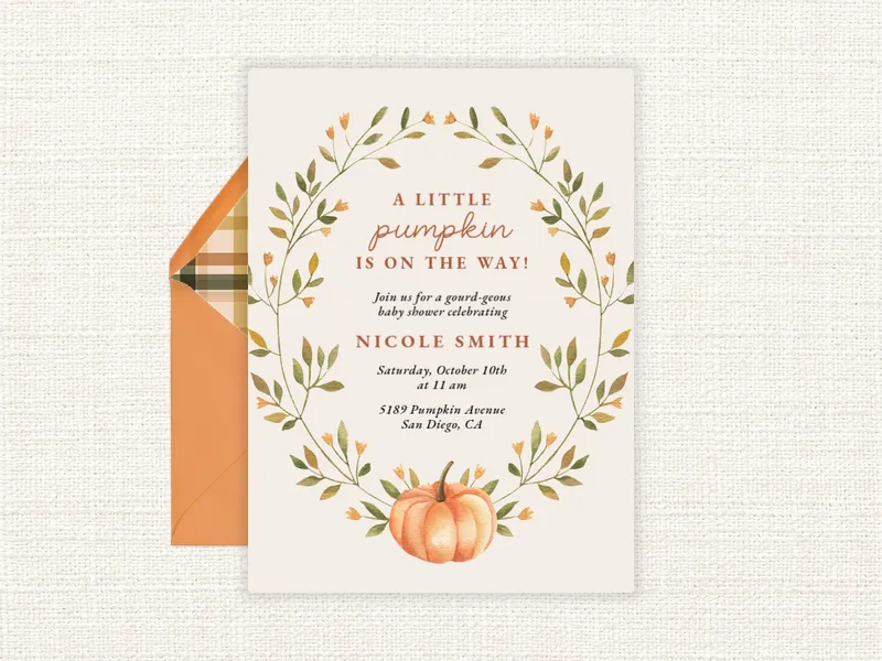 Pumpkin Spice Shower Invitation premium template design