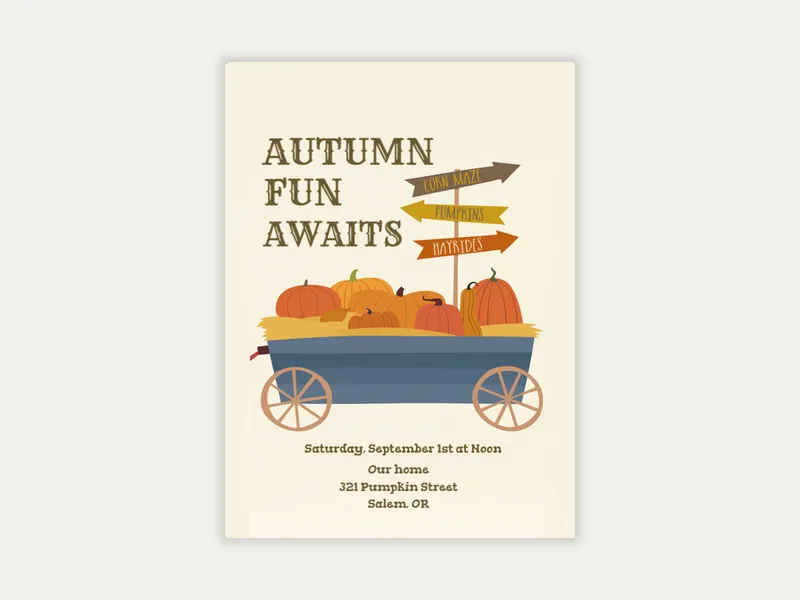 Pumpkin Patch Fun Invitation free template design