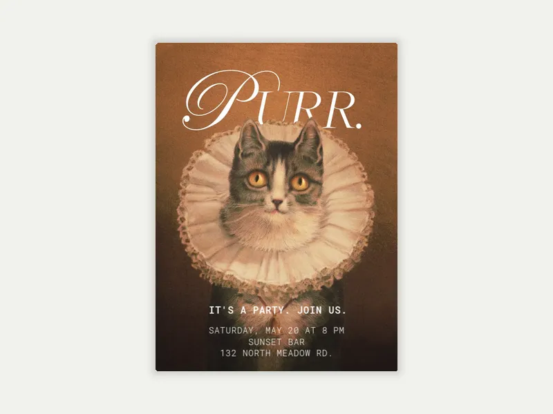 Purr Invitation free template design