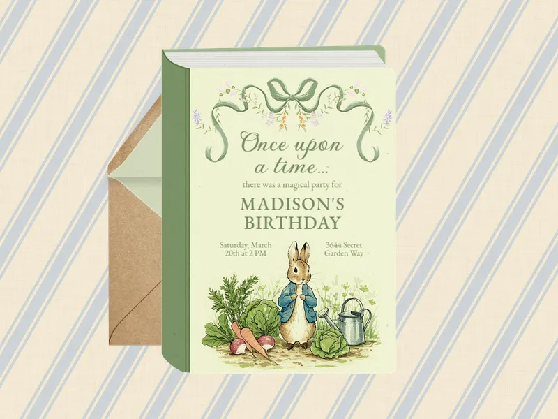 Rabbit Storybook - babys_first - Invitation