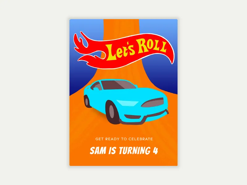 Racing Toward a New Age - 4th_birthday - Invitation