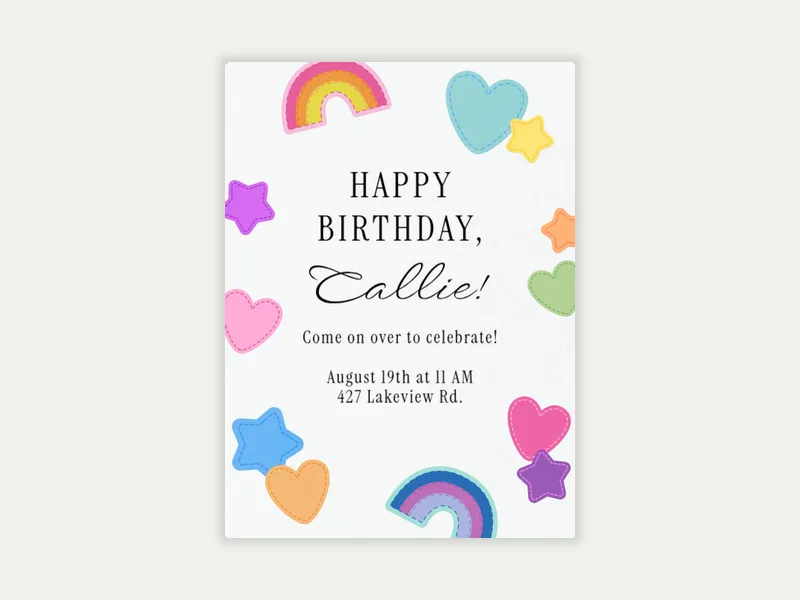Rainbow Patches - featured - Invitation