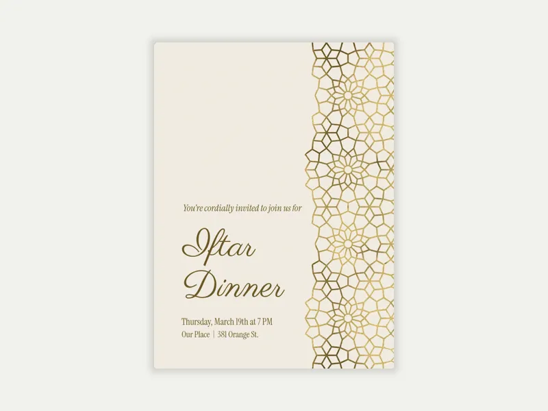 Ramadan Gold Starburst Mosaic - ramadan - Invitation