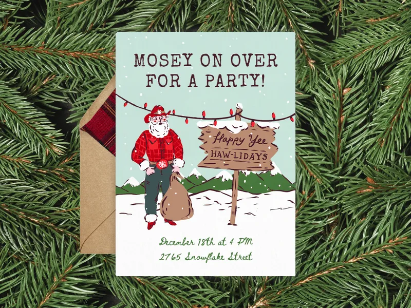 Ranch Santa Invitation premium template design