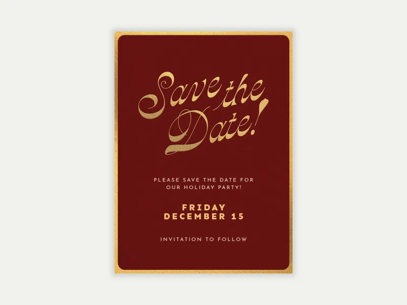 Red & Gold Glitz - Save the Date - holiday_save_the_date - Invitation