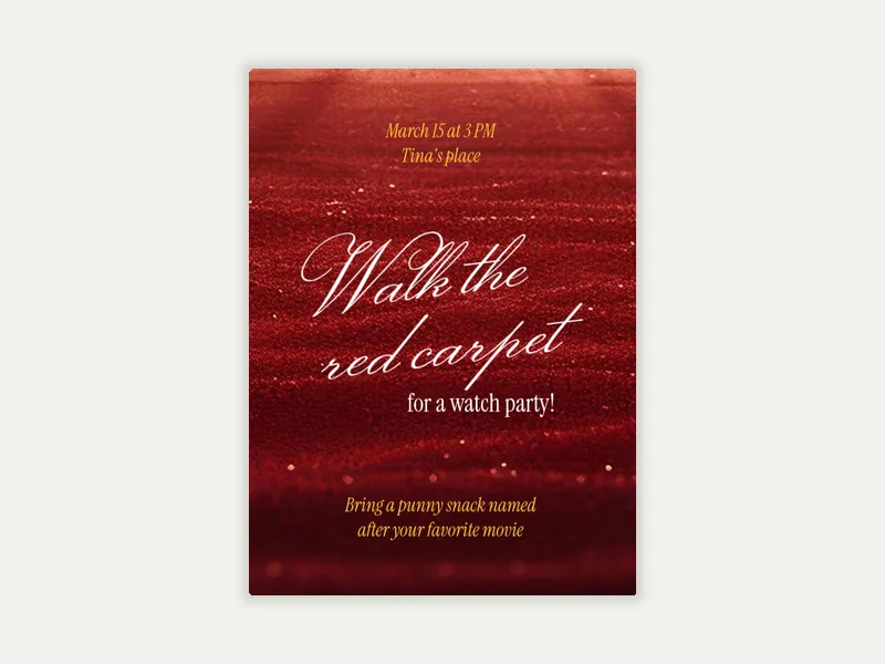 Red Carpet Invitation free template design