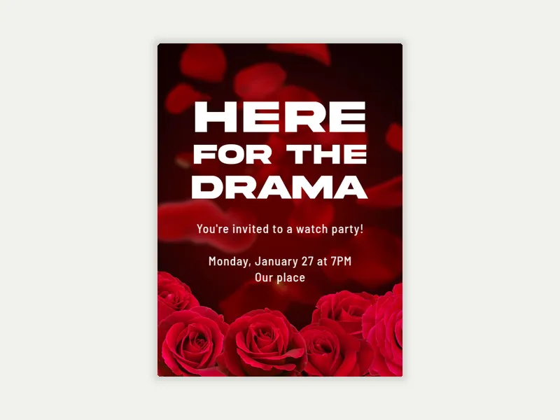 Red Hot Drama Invitation free template design