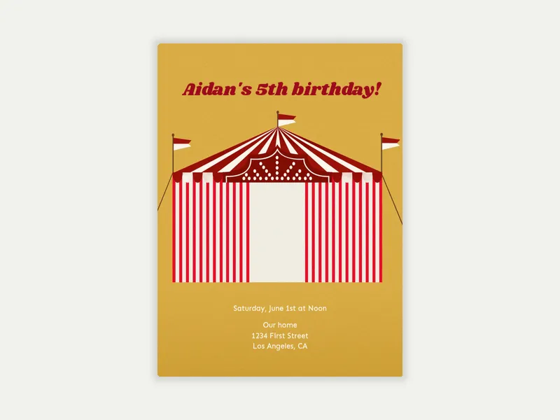 Red White Tent - birthday_forkids - Invitation