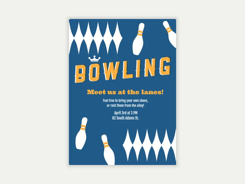 Retro bowling - featured - Invitation