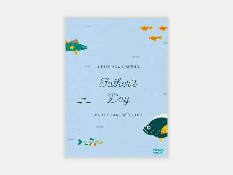 Second Catch: Father's Day Fishing - fathers_day - Invitation