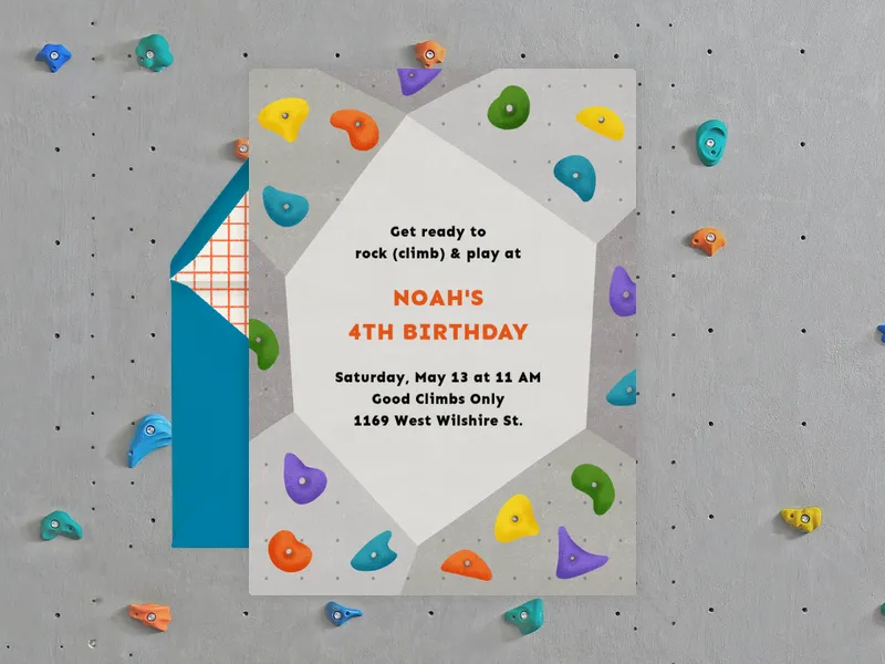 Let's Rock (Climb) - birthday_forkids - Invitation