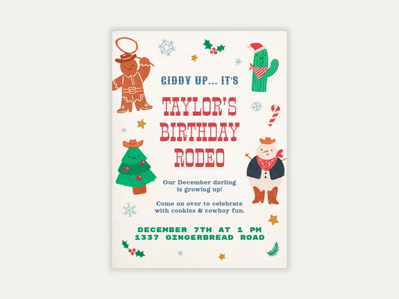 Rodeo Friends Invitation free template design