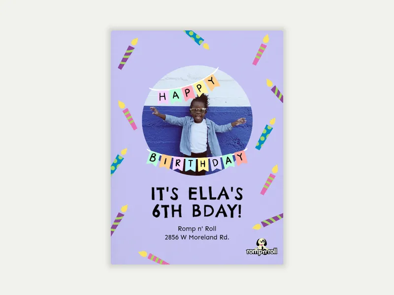 Romp n’ Roll: Birthday Candles (Photo) - romp_n_roll - Invitation