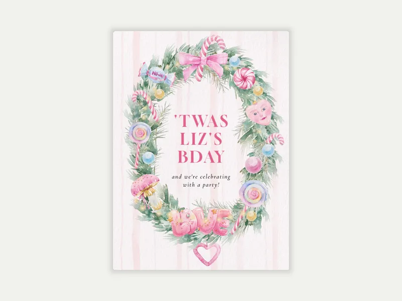 Rosy Time of Year Invitation free template design