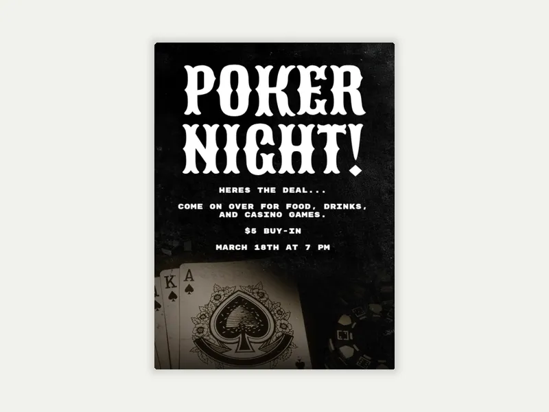 Royal Flush - bachelor - Invitation