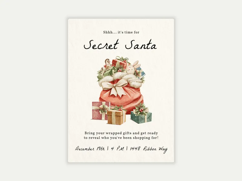 Santa Sack Invitation free template design