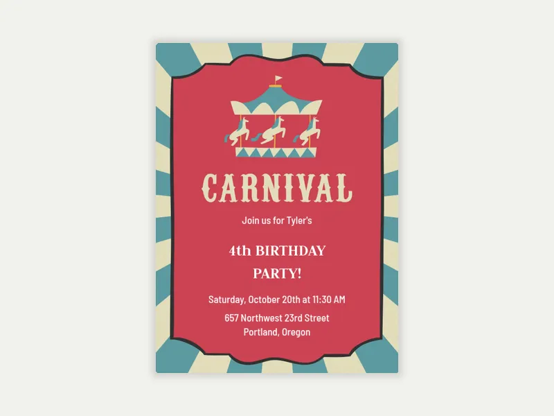 School Carnival Invitation free template design