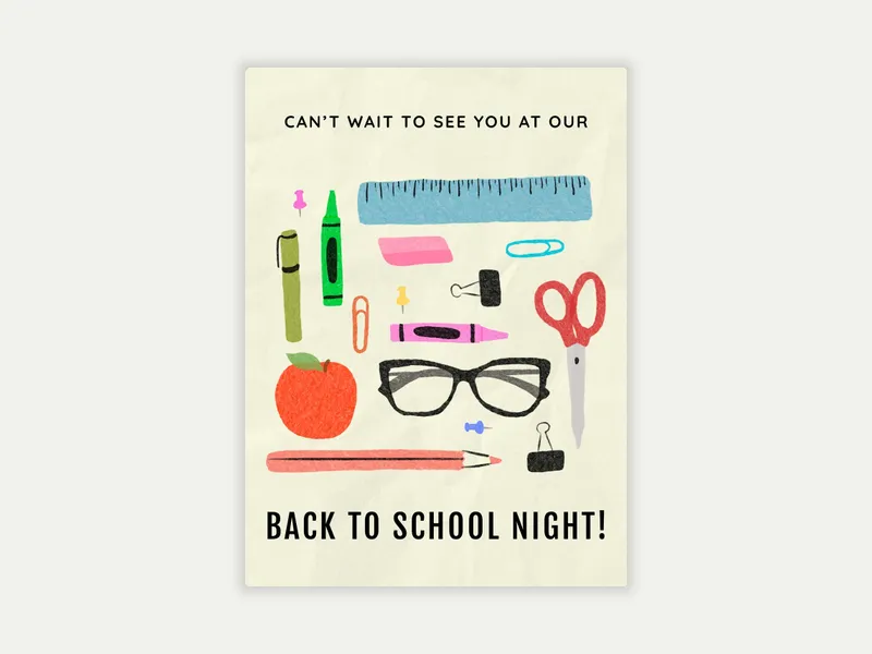 Back To School Doodles Invitation free template design