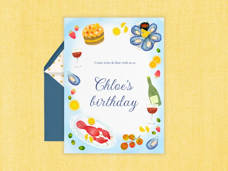 Seafood & Sips Invitation premium template design