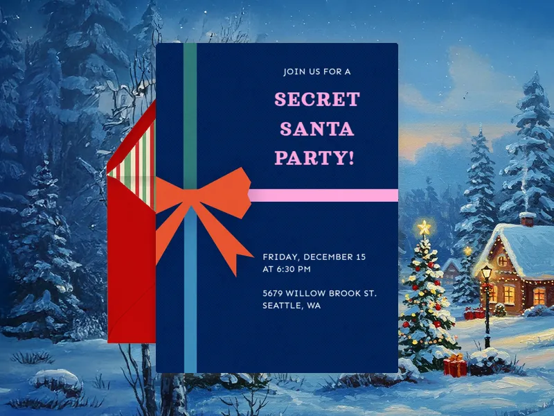 Secret Santa Invitation premium template design