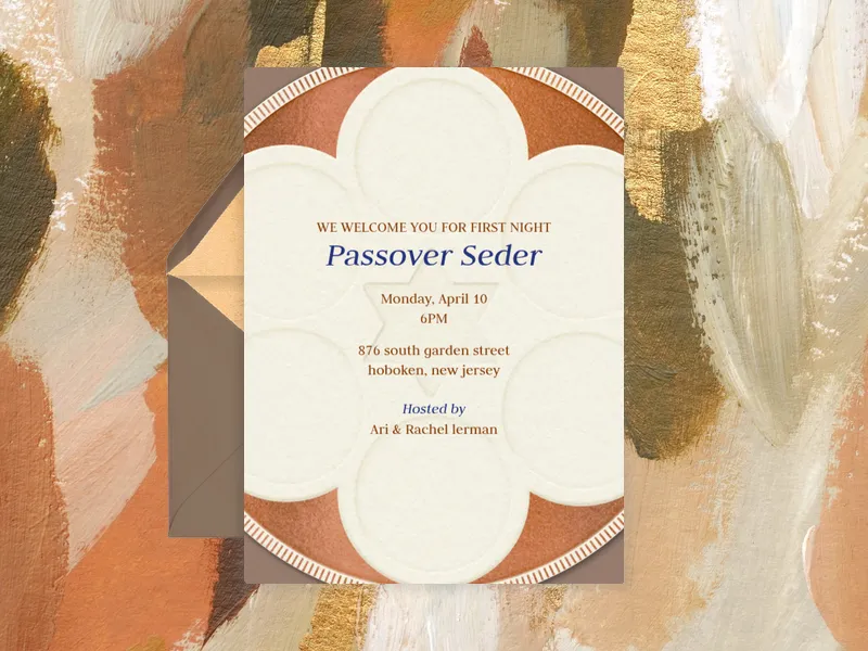 Seder Plate - passover - Invitation