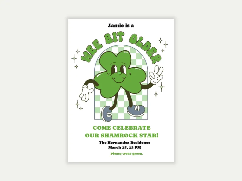 Shamrock Star Invitation free template design