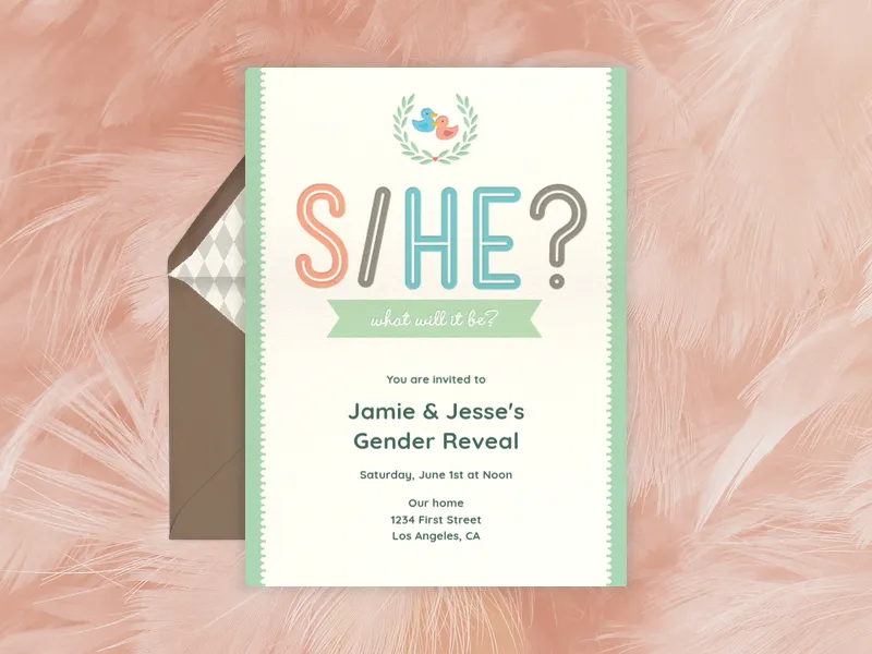 She or He Invitation premium template design