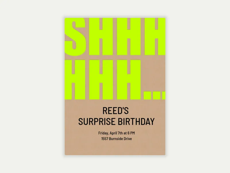 shhh - birthday_foradults - Invitation