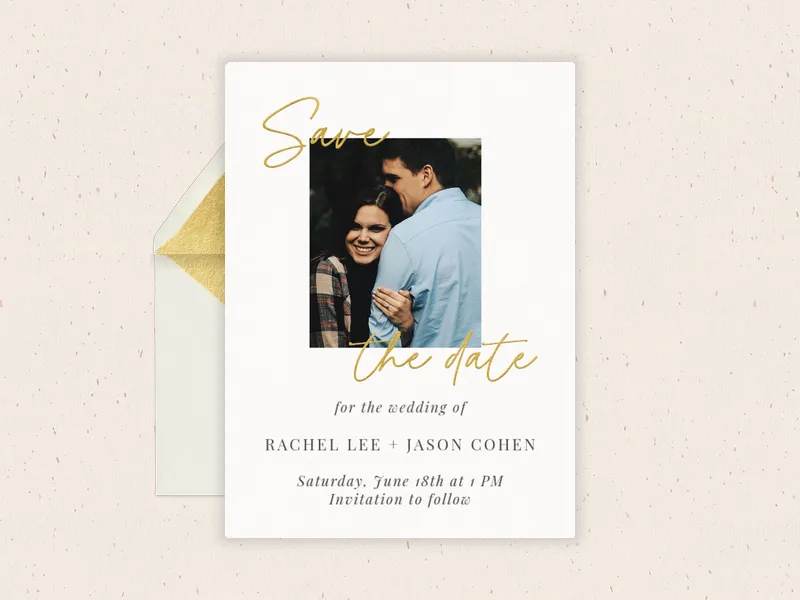 Simple Script - Save the Date (Photo) premium template design