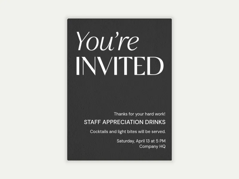 Simply Grateful Invitation free template design