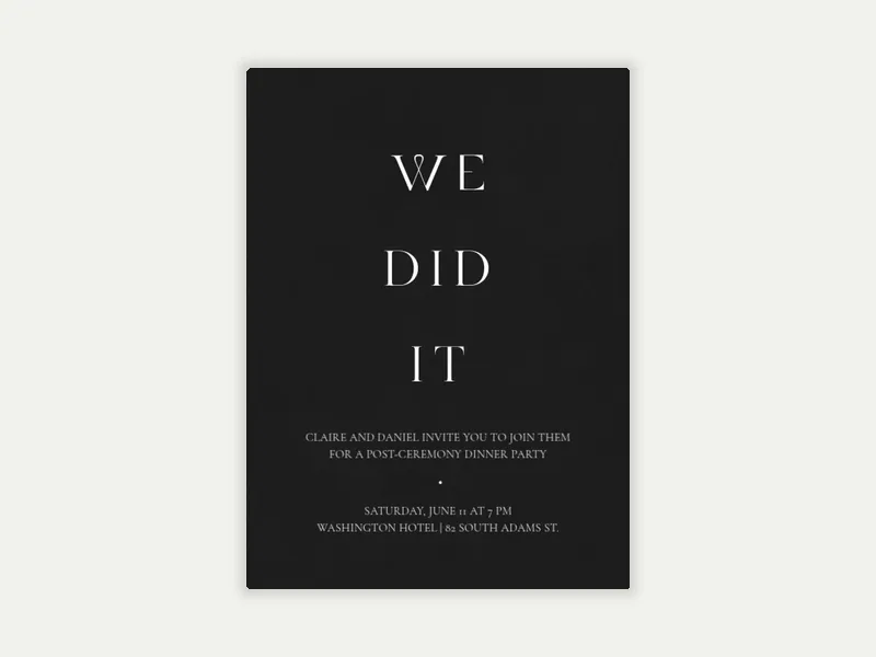 Simply Perfect Wedding - elopement_party - Invitation