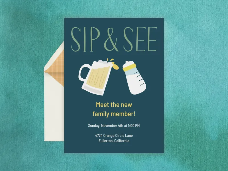 Sip and See Baby Bottles - baby_q - Invitation