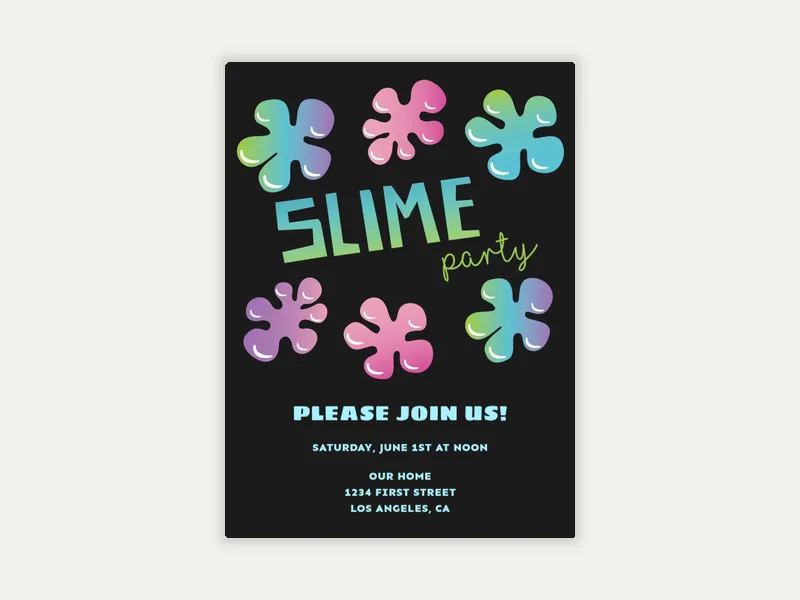 Slimy Birthday Invitation free template design