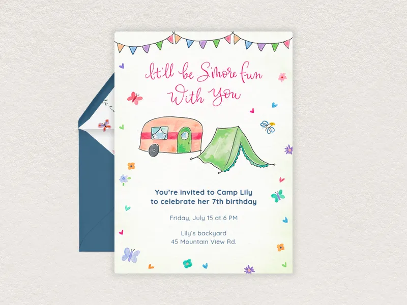 S’more Fun Camping Birthday - featured - Invitation