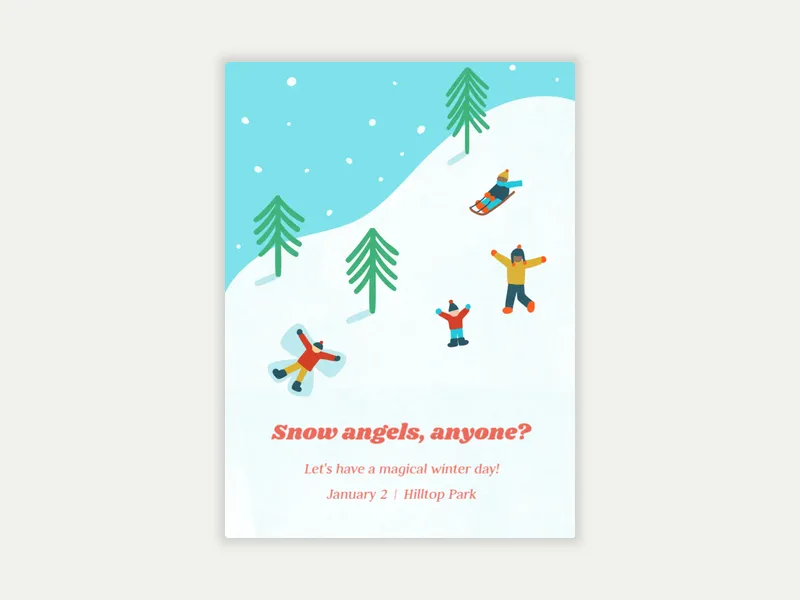 Snowy Hill Invitation free template design