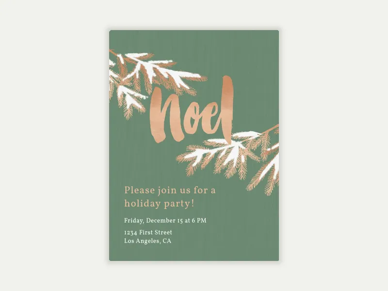 Snowy Noel Invitation free template design