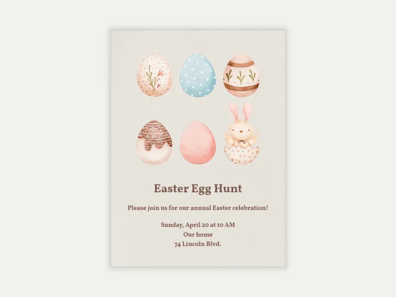 So Egg-cited Hunt - easter - Invitation