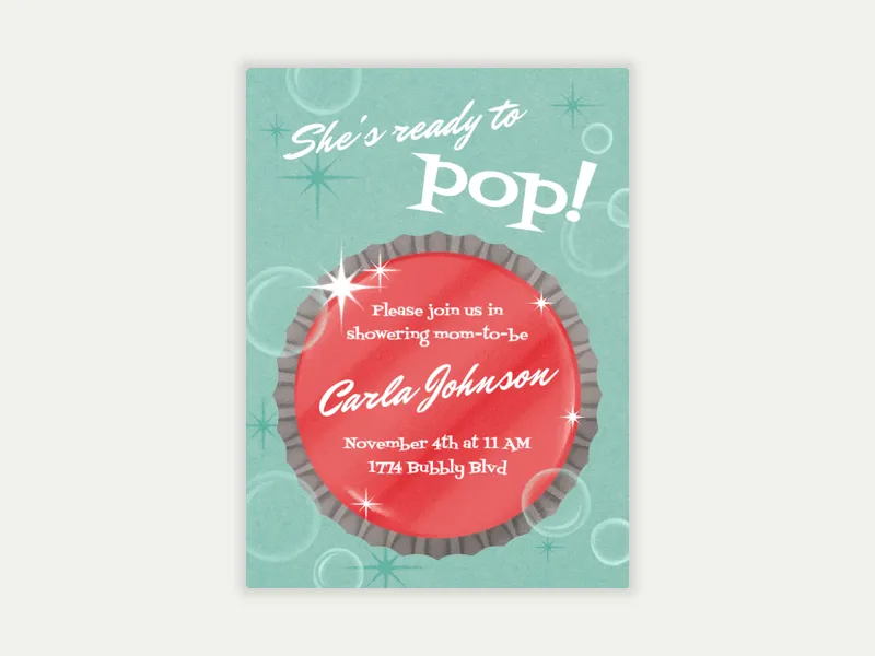 Soda Shoppe Invitation free template design