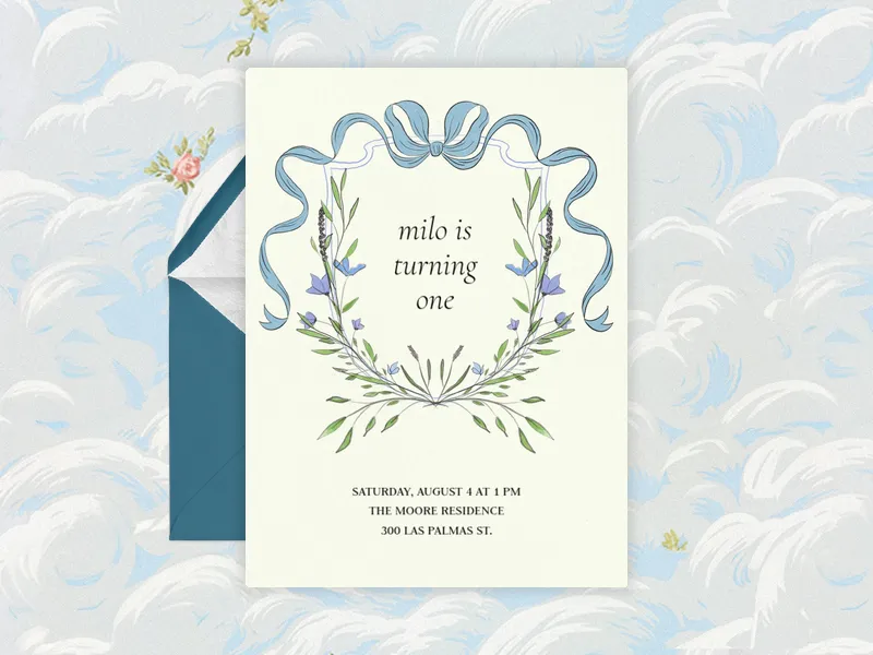 Soft & Sweet Crest Invitation premium template design