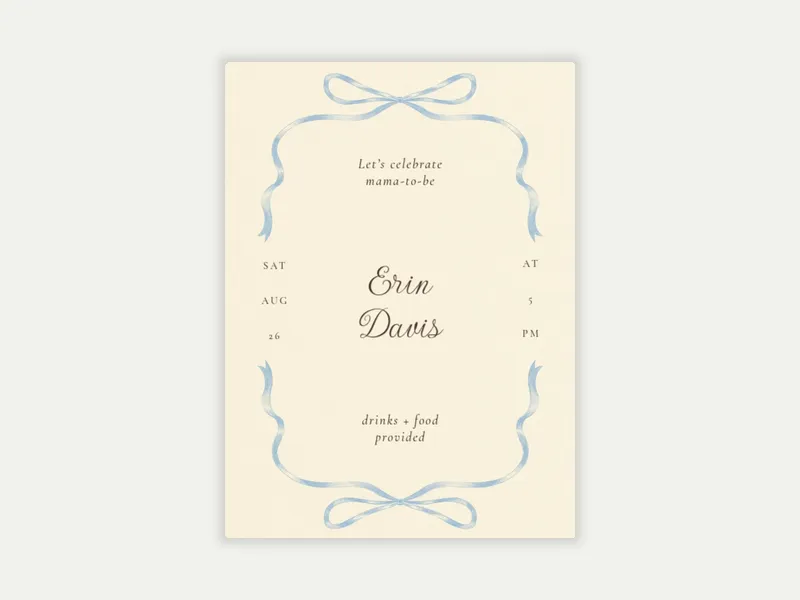 Soft Blue Ribbons - featured - Invitation