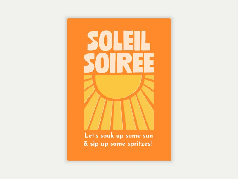 Soileil Soiree Invitation free template design