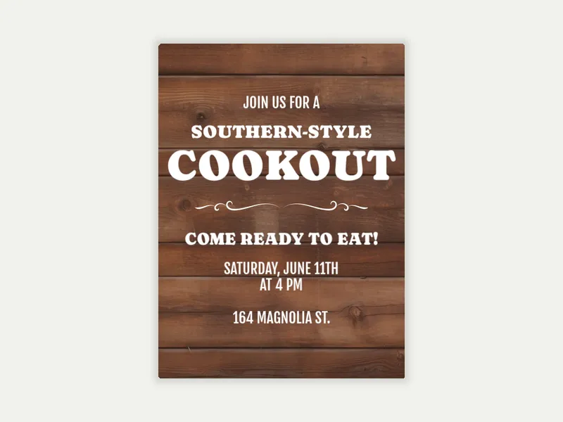 Southern-Style Cookout Invitation free template design