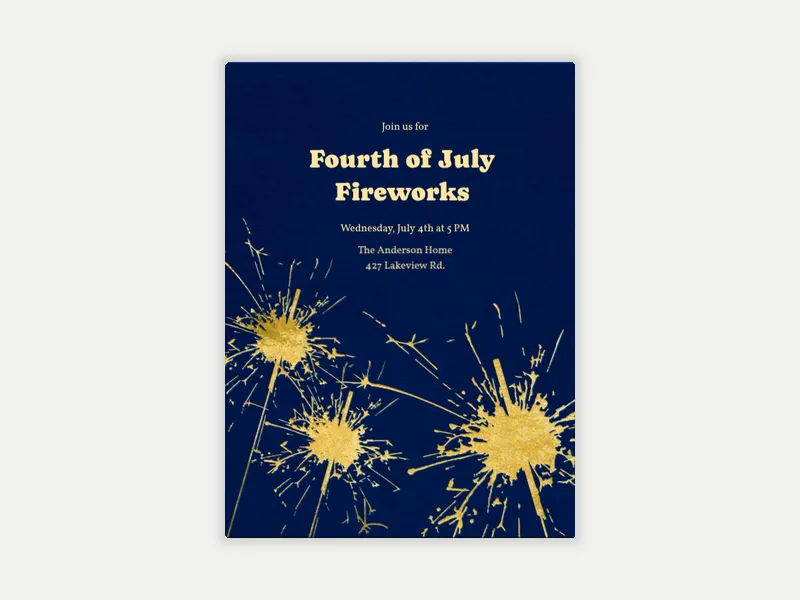 Sparkler Invitation free template design